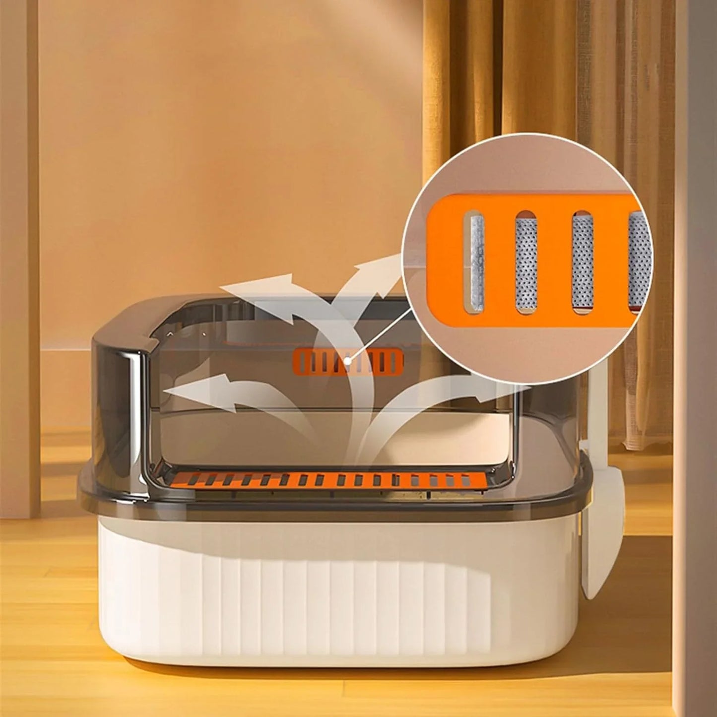 LHX Cat Litter Box Extra Large Fully Open Cat Toilet Semi-enclosed Cat Litter Box Suitable for Large and Multiple Cats Easy to Clean High Wall Side Cover Cat Litter Box 40 * 60 * 22cm,