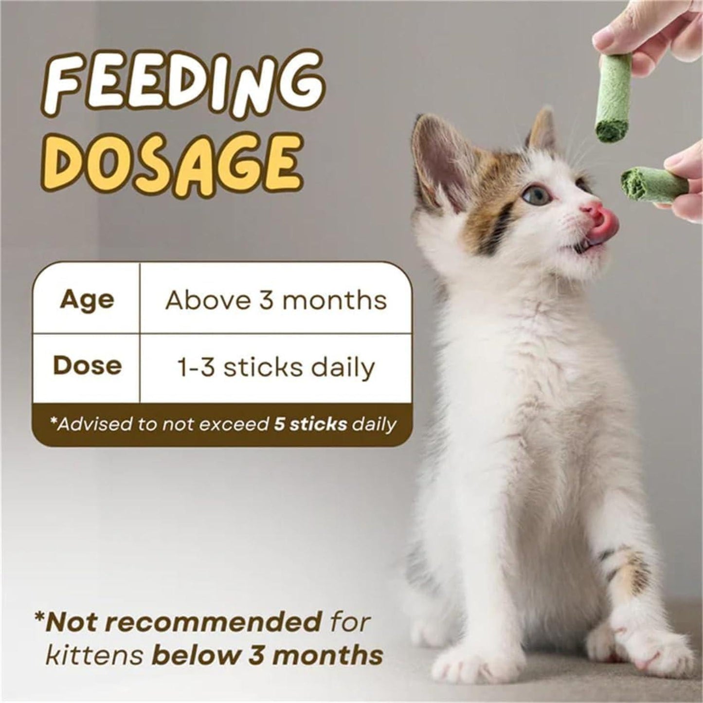 Cat Grass Teething Sticks, Cat Grass Sticks for Hairball Removal, Teeth Cleaning, Increase Appetite Chicken Flavor for Pet Cat (30g) 6pcs