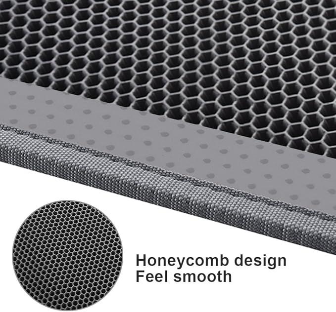 Pieviev Cat Litter Mat Small Double Layer Waterproof Urine Proof Trapping Mat 1 Pack Grey Color