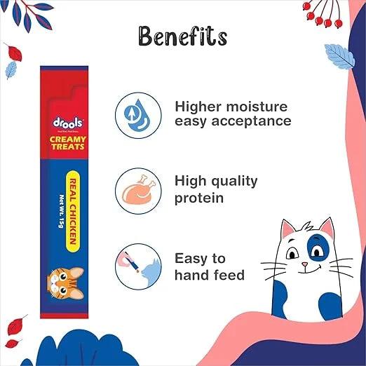 Drools All Life Stages Creamy Cat Treats, Real Chicken, 375 Gm (Pack of 25)