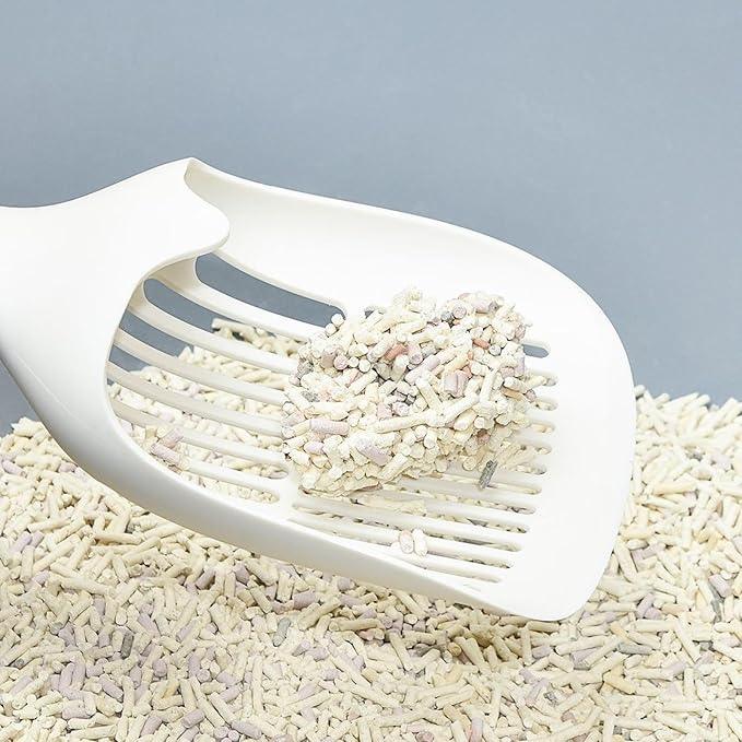 Cat Litter Scoop Kitty Litter Poop Sifting Scooper with Deep Shovel, Pooper Lifter Long Handle Alloy Non Stick