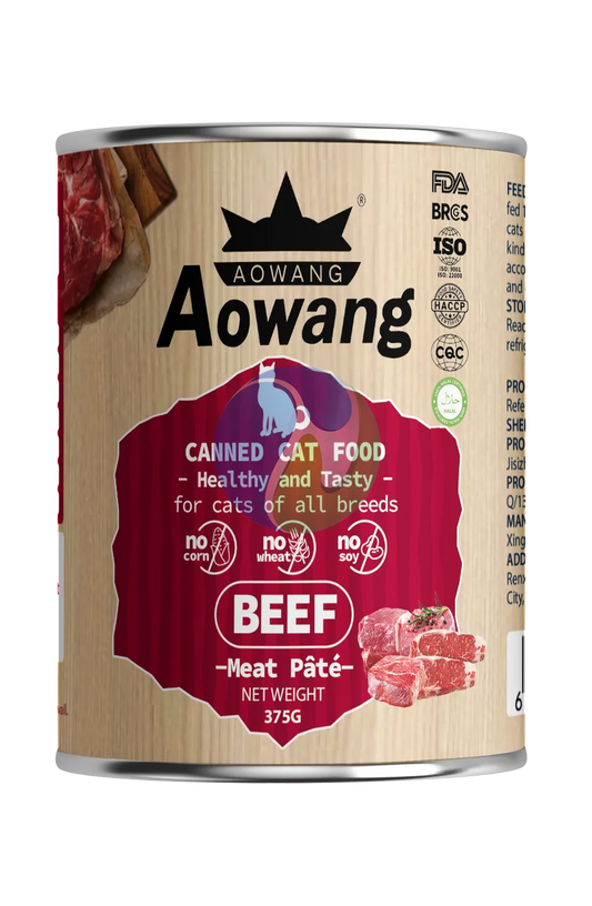 AOWANG Cat Canned Food Beef  Meat  Pate 375g