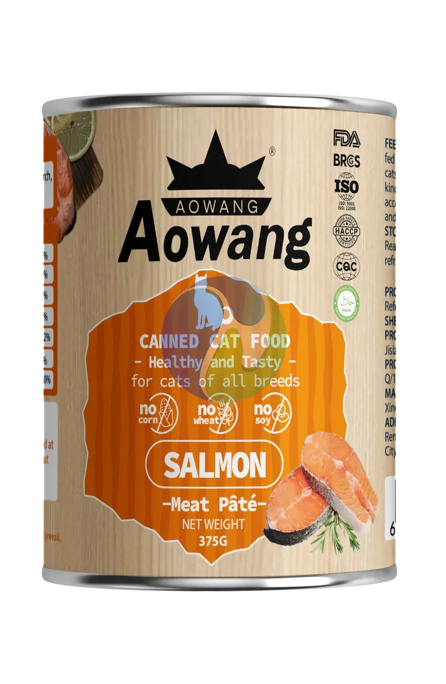 AOWANG Cat Canned Food Salmon Meat Pate 375g