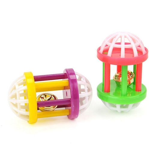 Rolling Bell Balls Toy Pet Bird Toy Parrot Chew Cage Fun Toys Parakeet Cockatiel Pet Toy for Lovebird Dog Puppy Cat