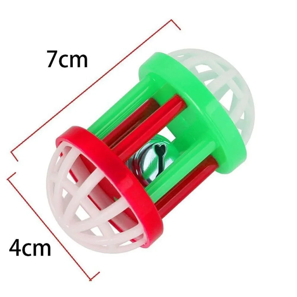 Rolling Bell Balls Toy Pet Bird Toy Parrot Chew Cage Fun Toys Parakeet Cockatiel Pet Toy for Lovebird Dog Puppy Cat