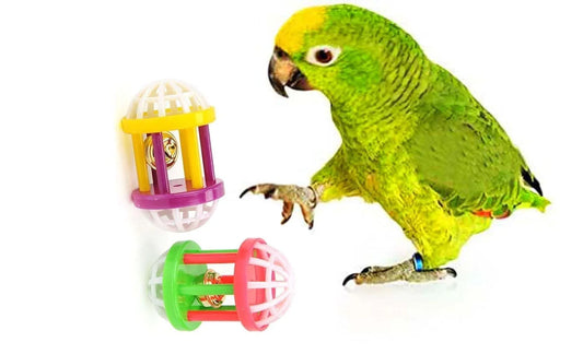 Rolling Bell Balls Toy Pet Bird Toy Parrot Chew Cage Fun Toys Parakeet Cockatiel Pet Toy for Lovebird Dog Puppy Cat