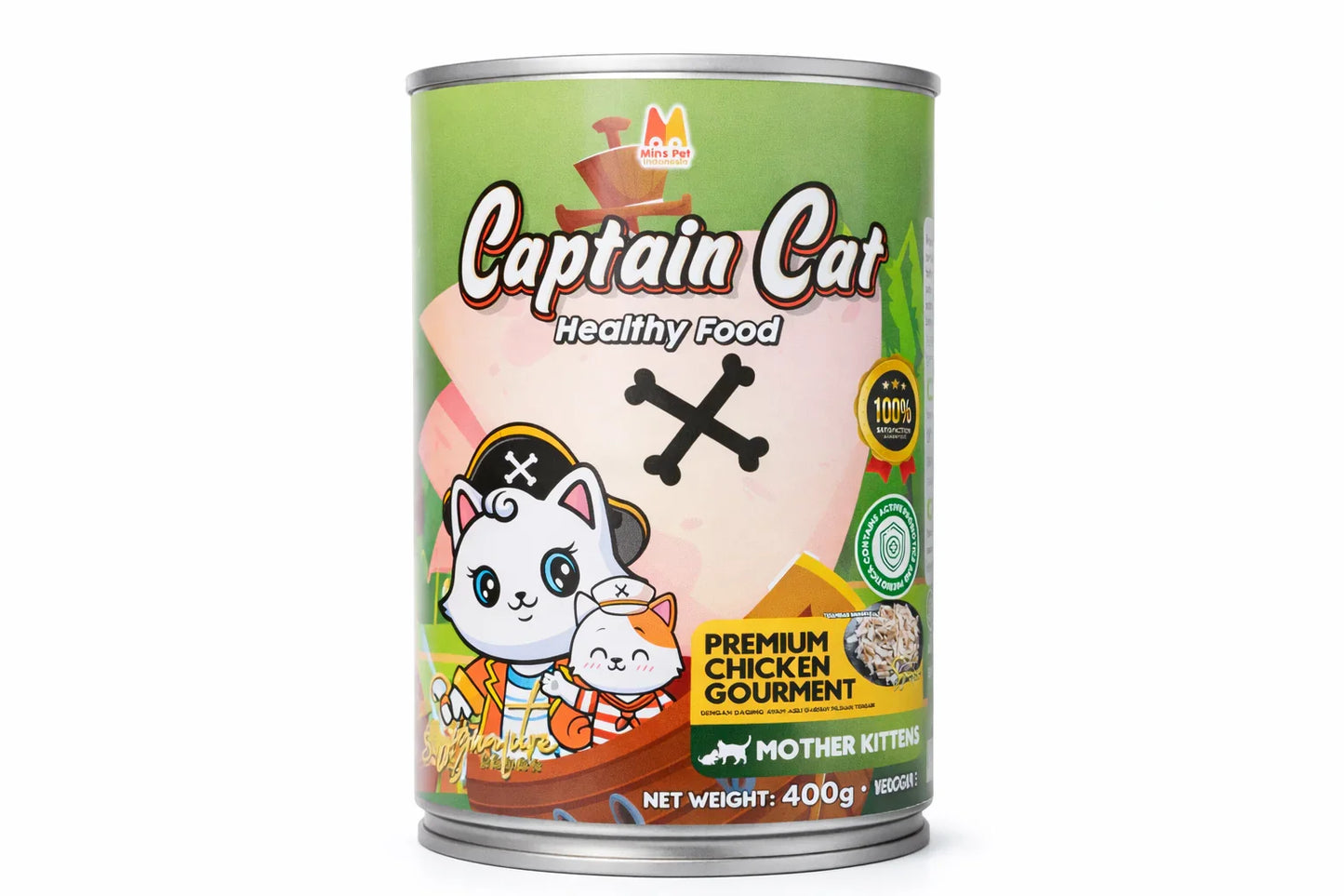 Captain Cat Premium Chicken Gourmet Canned Wet Cat Food Mother & Kitten 400g