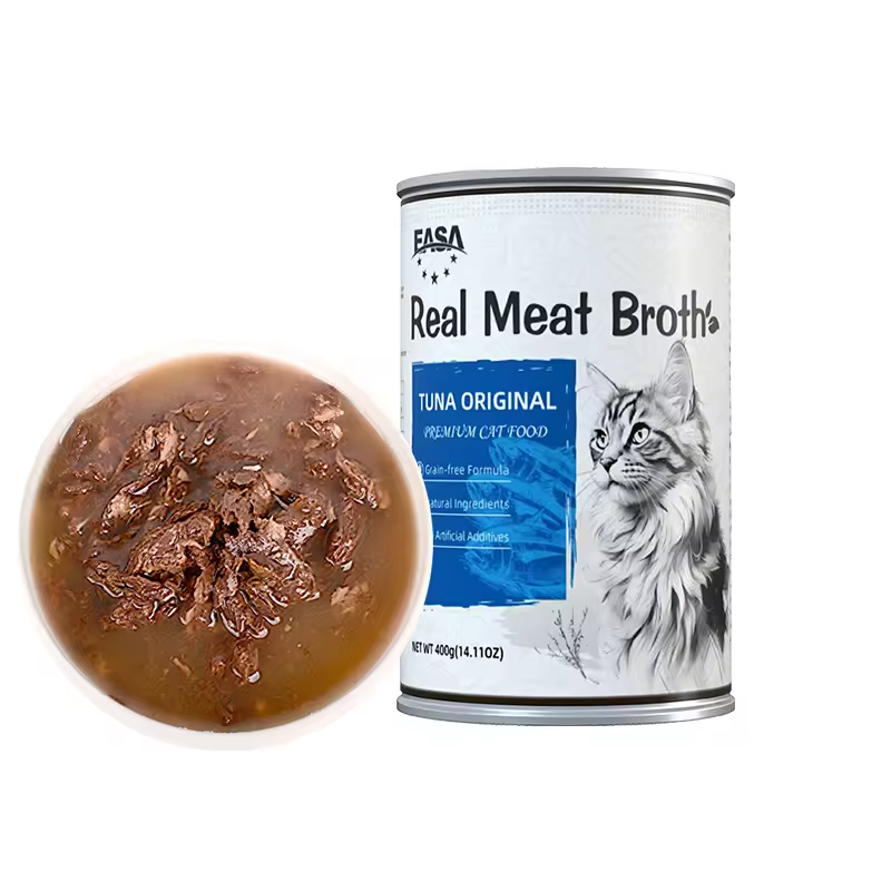 EASA Cat Can Wet Food Real Meat Broth - Tuna Original For All Age Cats 400g