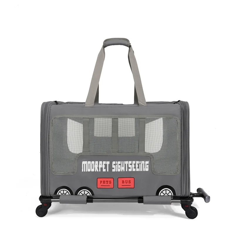 Pet Travel Carrier with Wheels - Expandable Rolling Carrier for Small Dogs & Cats, Breathable Mesh, Secure Locking Zippers for Car & Air Travel