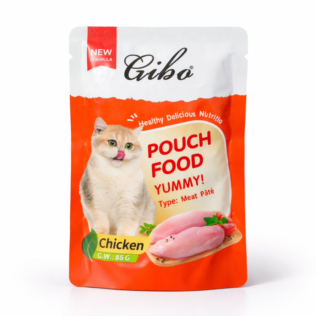 Gibo Chicken Pouch Food Cat Wet Food 85g (Meat Pâté)