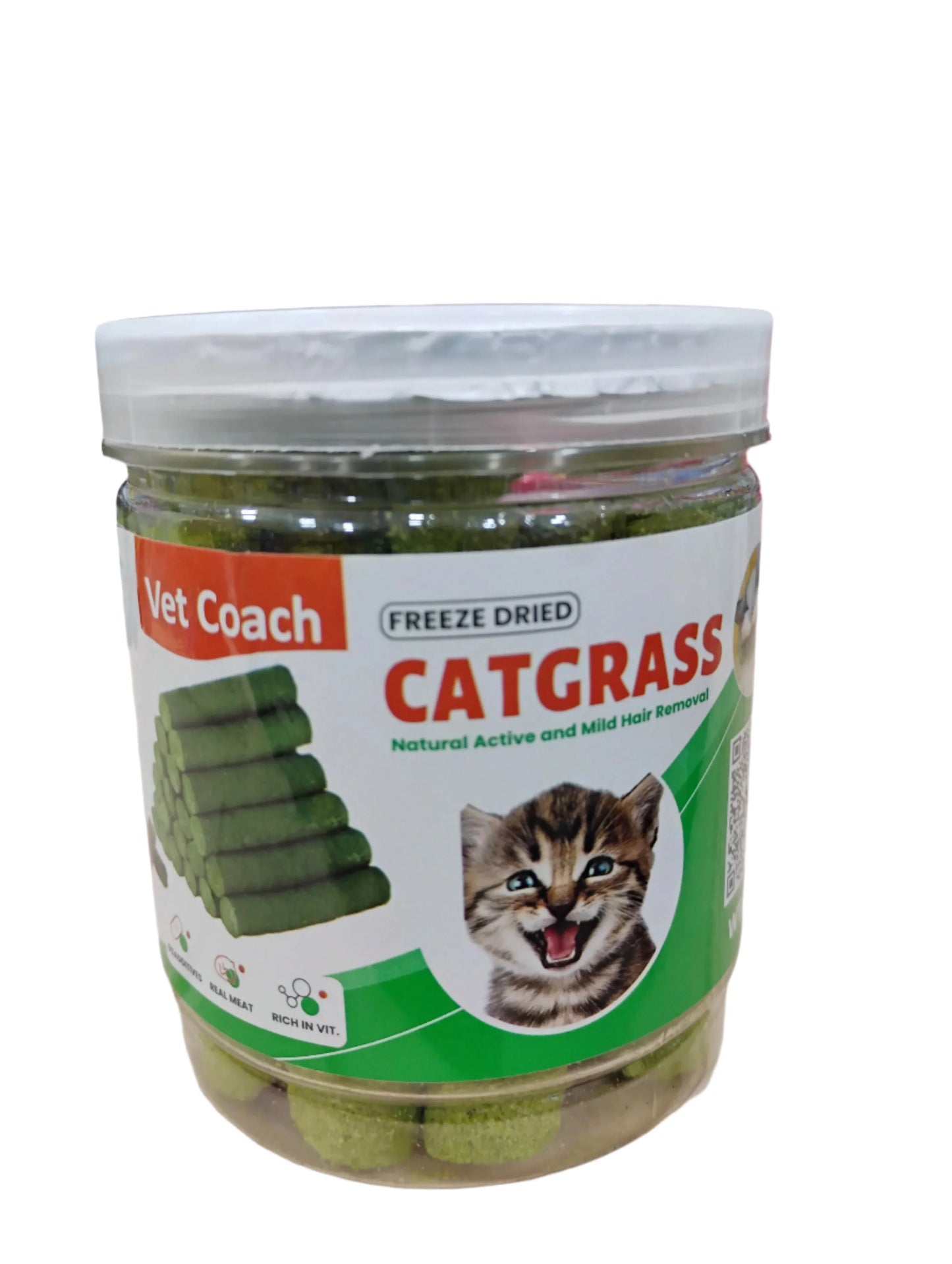 16pcs Cat Grass Teething Stick Jar set with Chicken Flavor, Cat Kittens Hairball Removal, Natural Dried Cat Grass for Cat Dental Care (120g)