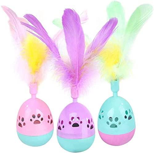 Interactive Cat Toy for Indoor Cat Feather Toys,Automatic Pet Exercise Toys,Tumbler Cat Toys for Play Cats