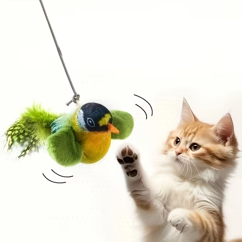 Hanging bird cat toy Interactive Cat Toy, No Batteries Needed, Indoor Pet Play, Natural Hunting Instincts, Plush Material