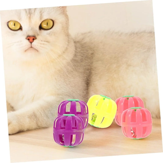 Interesting Abrasion Resistant Pounce Noisy Household Toy Fruit Kitten Pet Cat Training Ball
