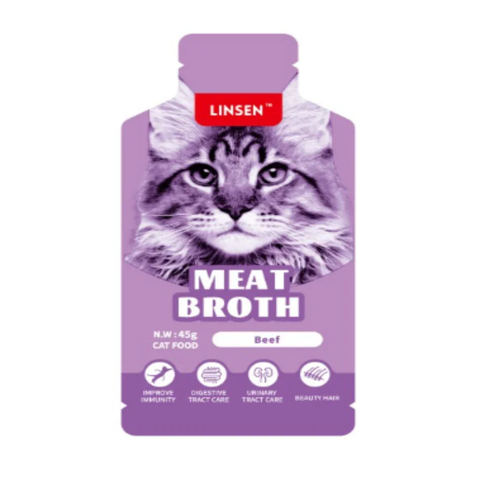 Linsen Meat Broth Cat Food Beef 45g