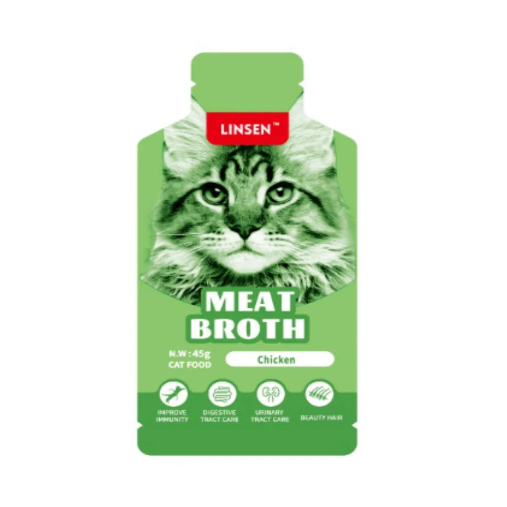 Linsen Meat Broth Cat Food Chicken 45g