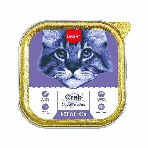 Linsen Cat Wet Food Crab Chicken Mousse 100g Linsen Cat Pate