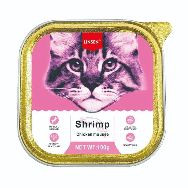 Linsen Cat Wet Food Shrimp Chicken Mousse 100g Linsen Cat Pate