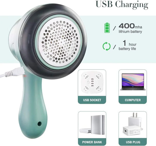 Rechargeable USB Lint Remover for Clothes Fabric Shaver, Electric Lint Shaver with 3 Blade Blades, Lint Shaving Brush for Clothes