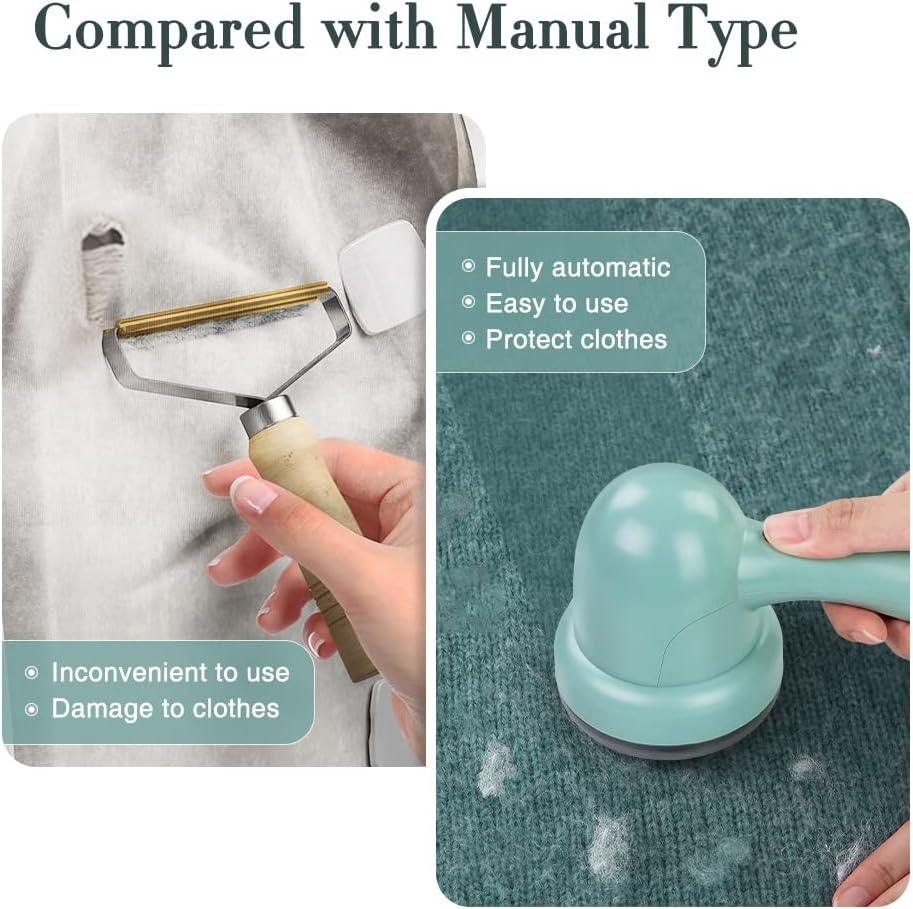Rechargeable USB Lint Remover for Clothes Fabric Shaver, Electric Lint Shaver with 3 Blade Blades, Lint Shaving Brush for Clothes