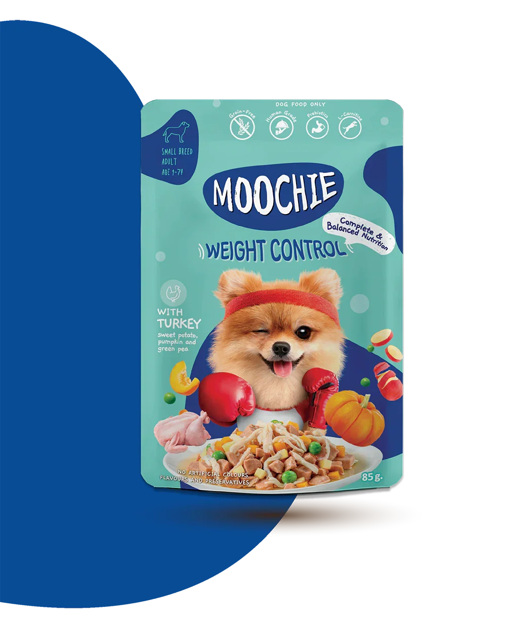 Moochie Dog Pouch WEIGHT CONTROL Turkey with Sweet Potato, Pumpkin and Green Pea and Coconut Oil