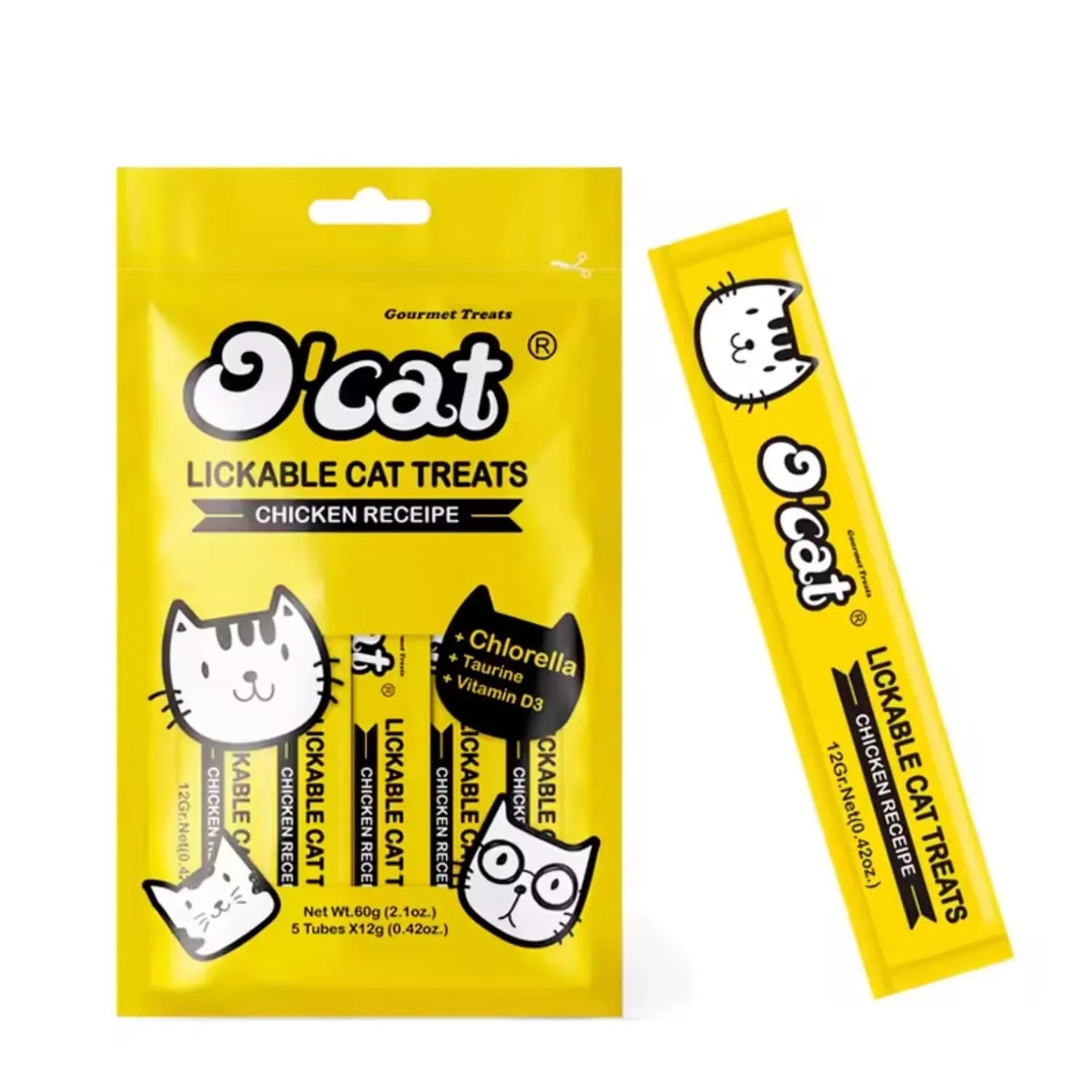 O'Cat Lickable Cat Treat 5 Sticks Chicken Recipe 60g