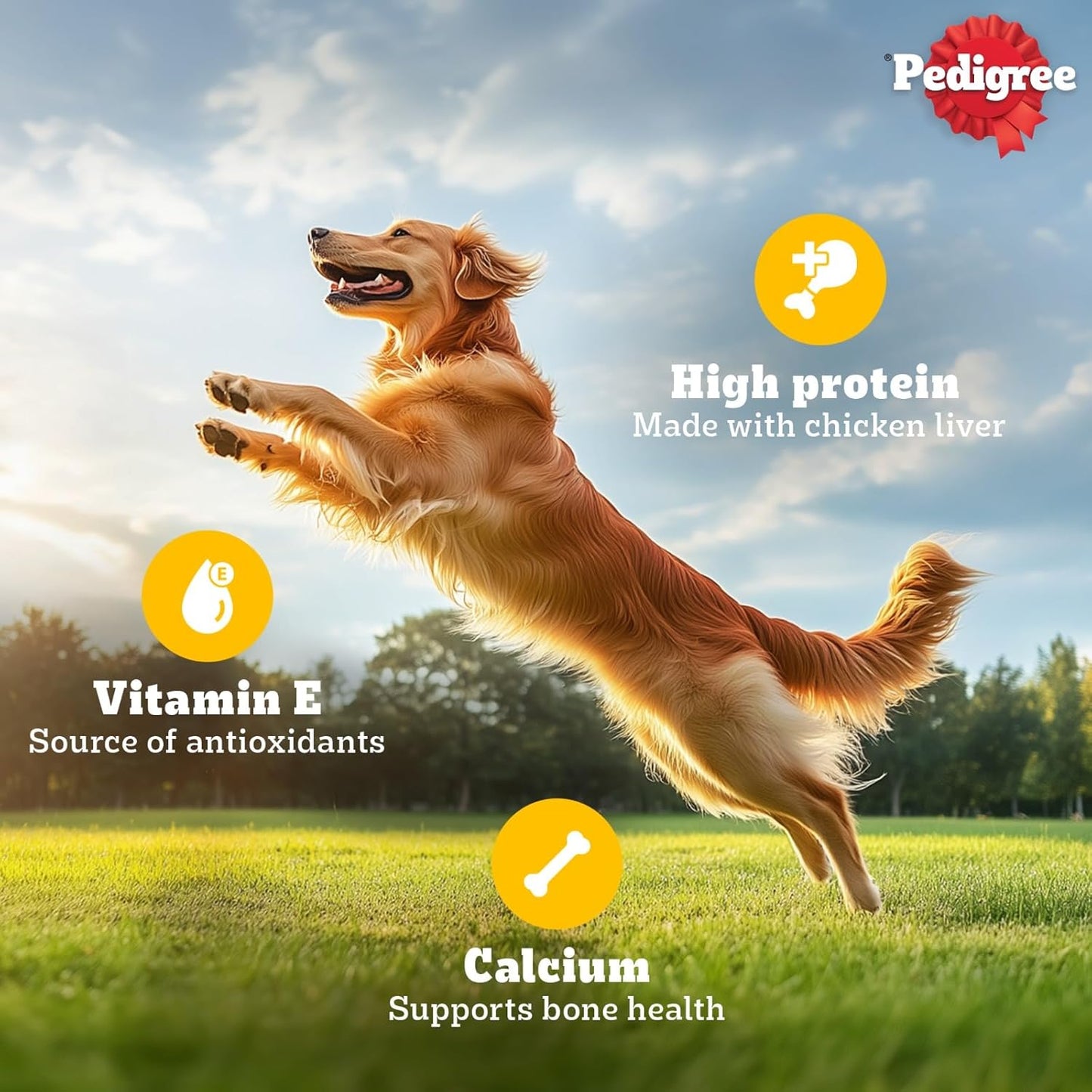 Pedigree Rodeo Adult Dog Treats, Chicken 7 Sticks Pack 1 Supports Strong Bones