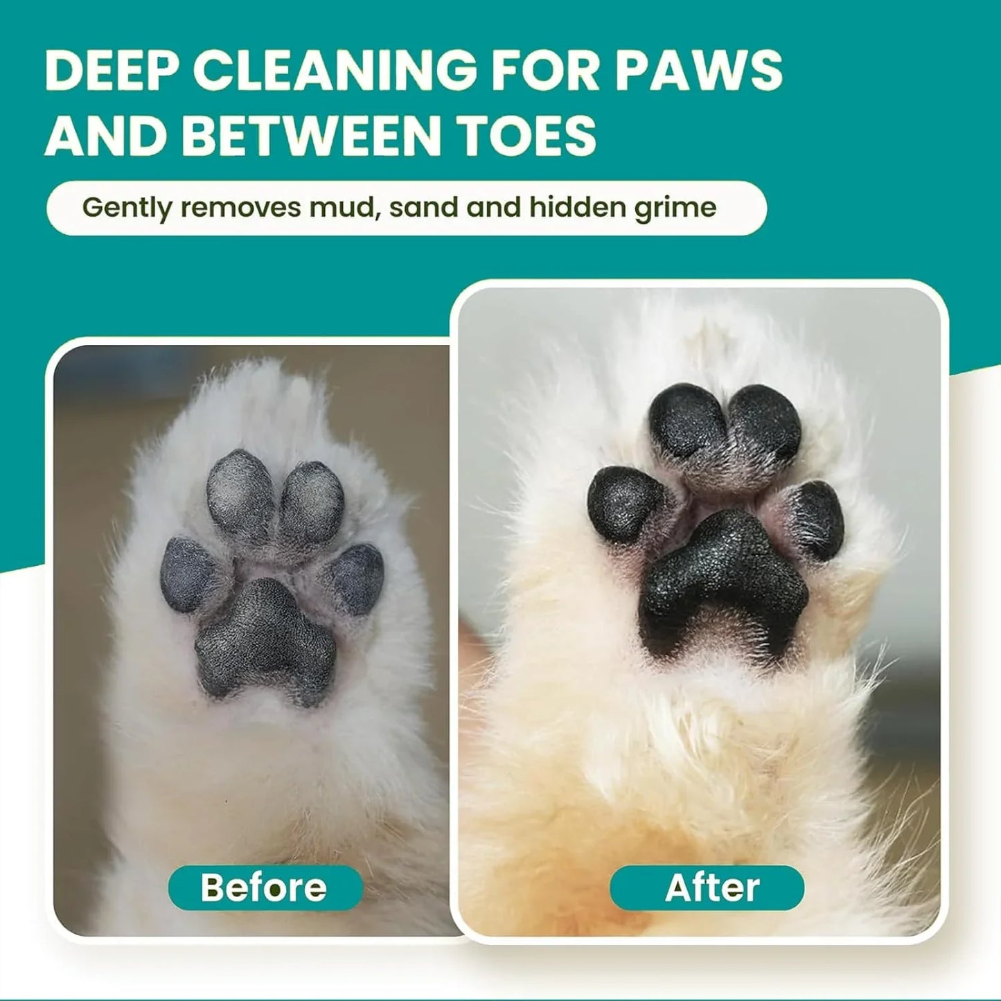 Pet Dog Paw Cleaner Foam, No-Rinse Formula with Soft Bristle Scrubber, Dog Paw Cleaner & Washer for Muddy Paws
