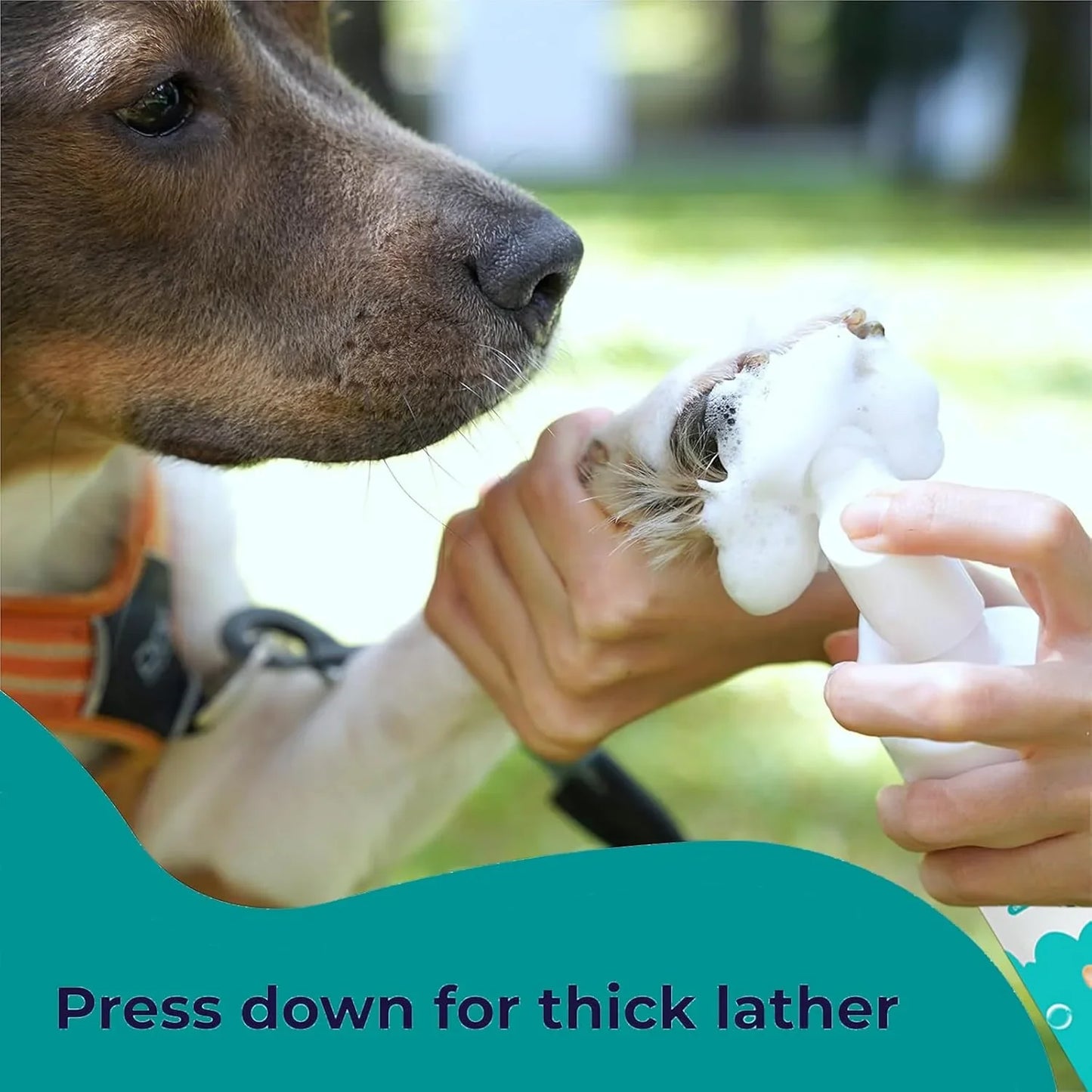 Pet Dog Paw Cleaner Foam, No-Rinse Formula with Soft Bristle Scrubber, Dog Paw Cleaner & Washer for Muddy Paws