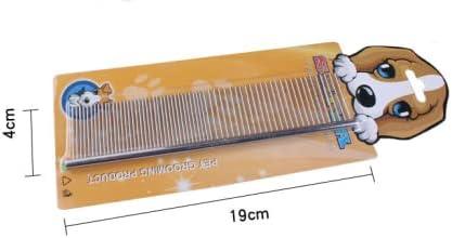 Cat and Dog Grooming Brush Comb Stainless Steel Teeth Metal Cats Dog Comb for Removing Hair (M: 194cm)