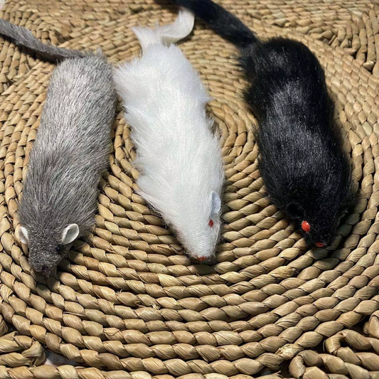 Rabbit Fur Interactive Catch Play Mouse Toy for Cat 1pcs