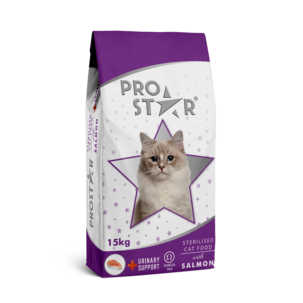 Prostar Adult Dry Cat Food Salmon Flavored for Sterilized Cats 15kg