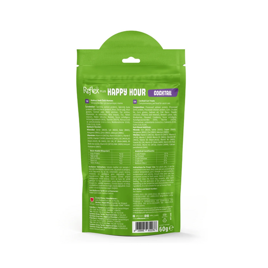 Reflex plus Happy Hour Cocktail Adult Cat Dry Treats 60g