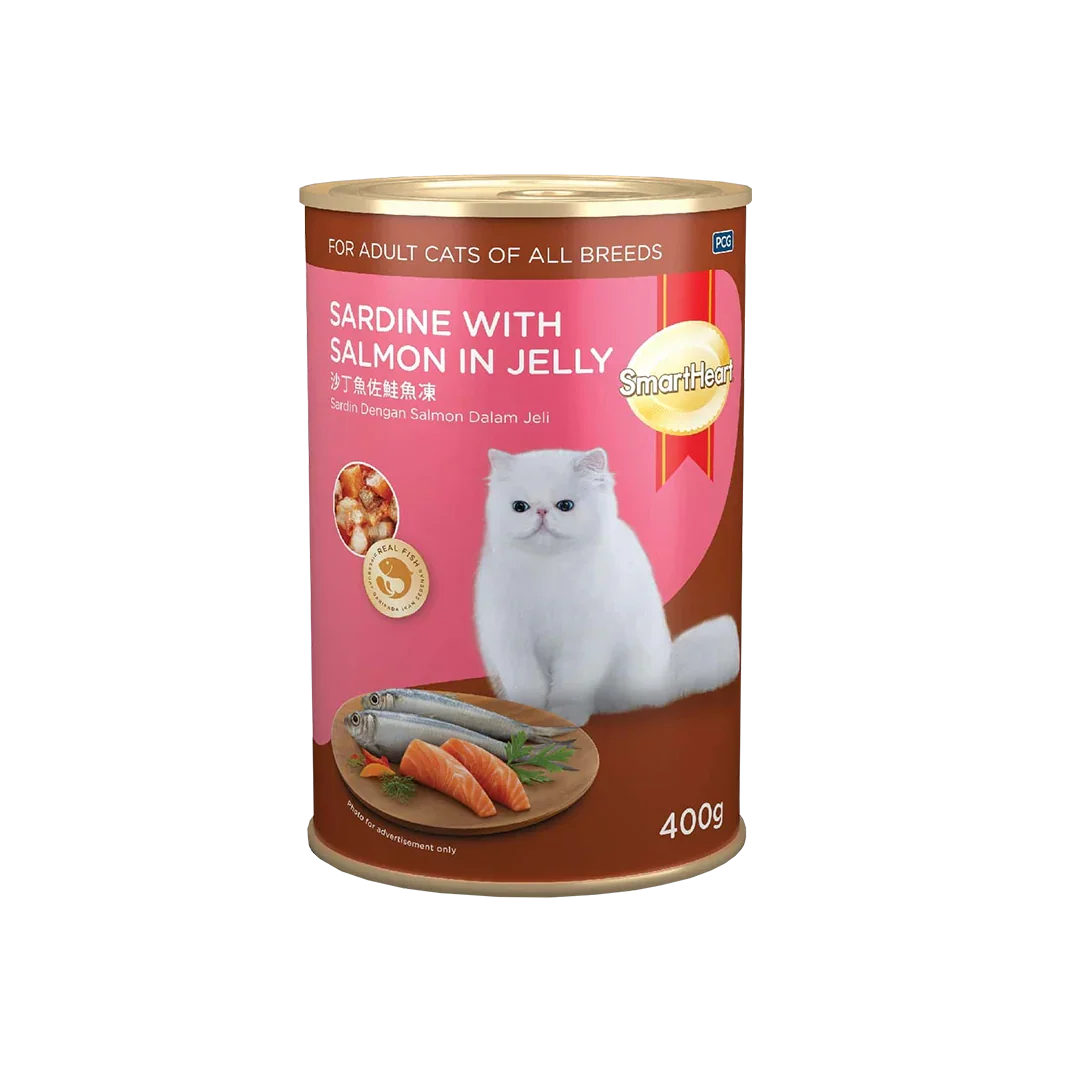 SmartHeart Cat Can Food Sardine with Salmon in Jelly 400g