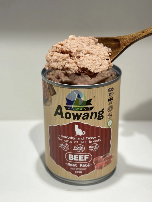 AOWANG Cat Canned Food Beef  Meat  Pate 375g