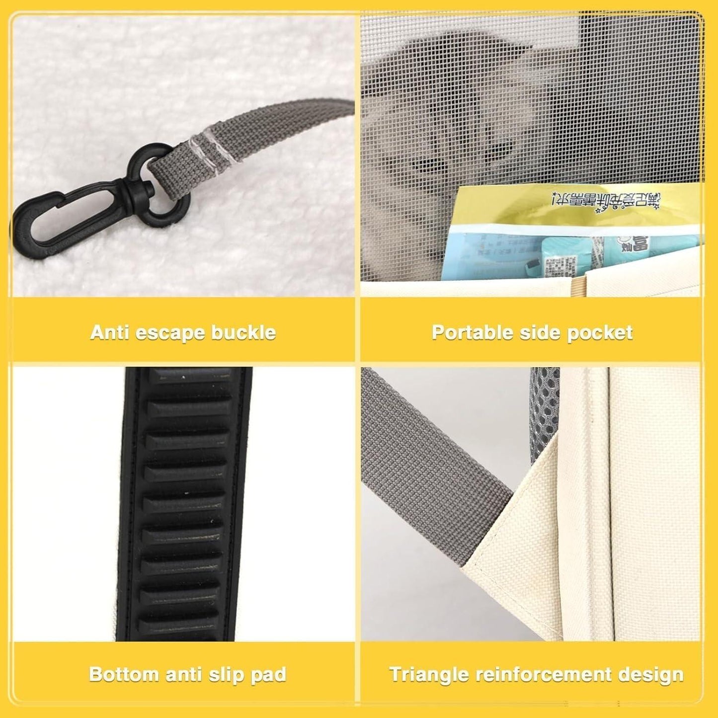 Portable & Durable Spacious Backpack with Transparent Window Carrier Backpack With Inner Safety Leash Cat Bag