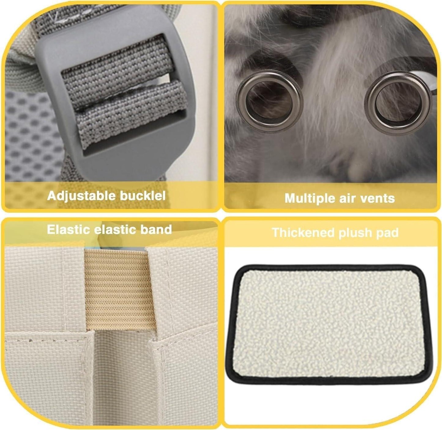 Portable & Durable Spacious Backpack with Transparent Window Carrier Backpack With Inner Safety Leash Cat Bag