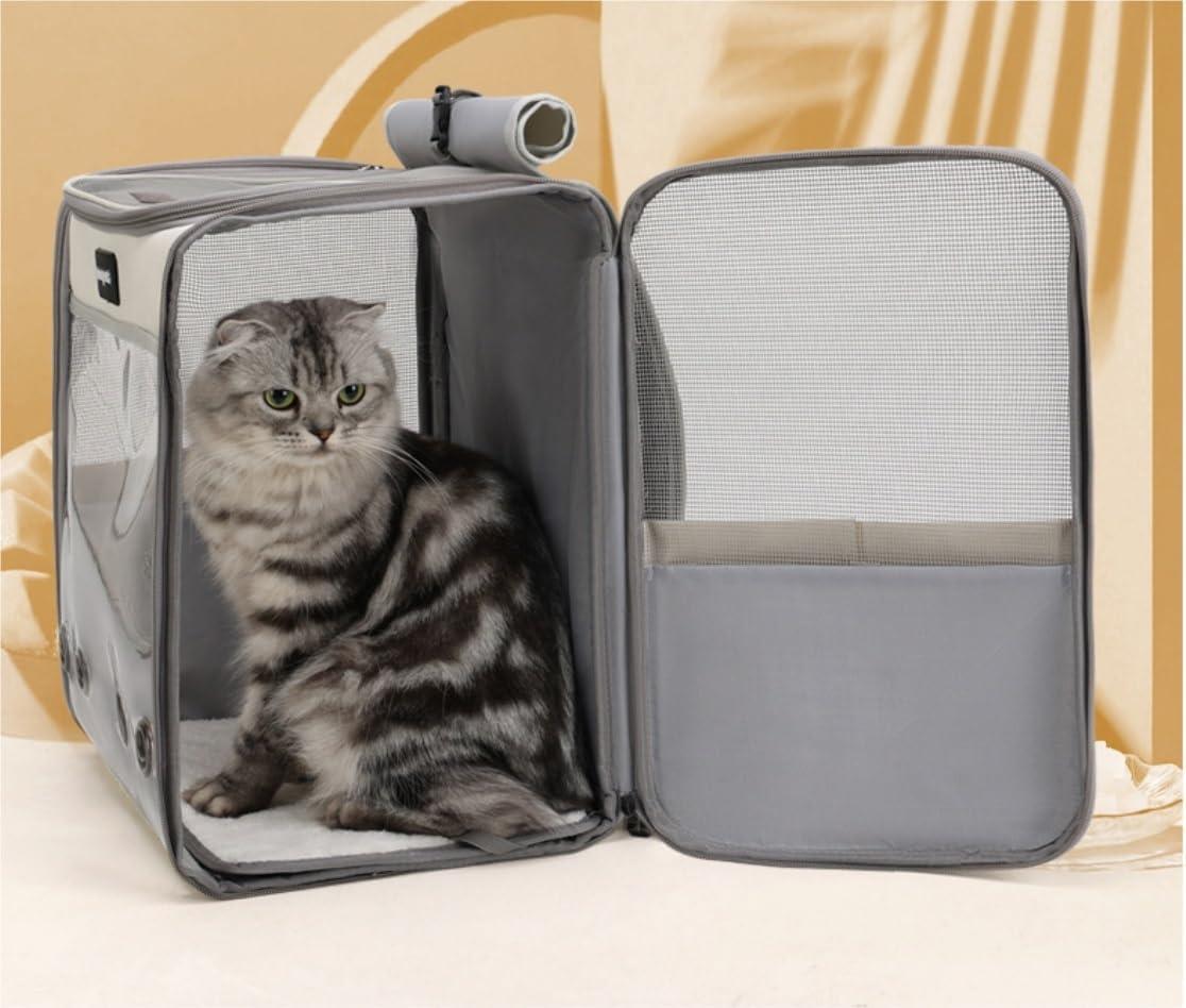 Portable & Durable Spacious Backpack with Transparent Window Carrier Backpack With Inner Safety Leash Cat Bag