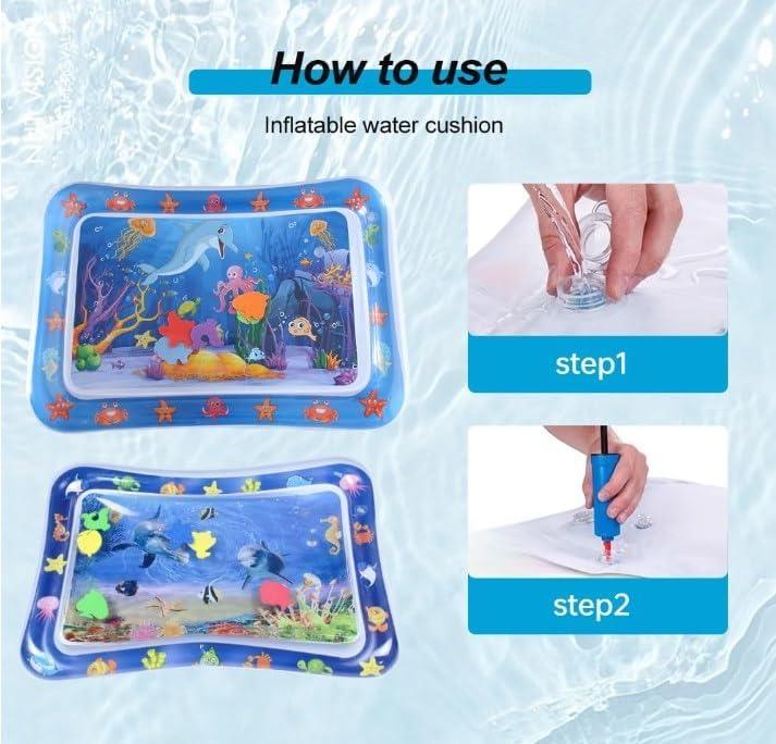 Cat Water Bed | Water Bed for Cats | Cat Sensory Water Mat | Pet Water Sensory Mat | Water Sensory Mat Cat | Dog Water Play Mat | Tummy Time Water Mat with Fish Cat Activity Play Mat
