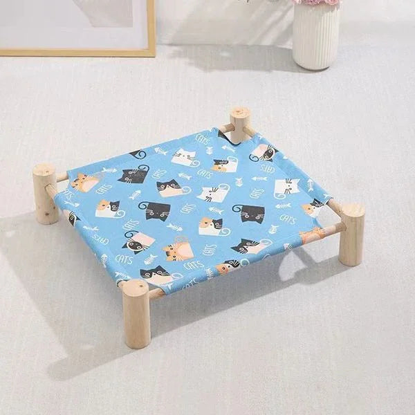 Cooling Cat and Dog Bed Breathable Summer Dog Wooden Bed Removable and Washable Beds for Small Dogs 54*11*47cm