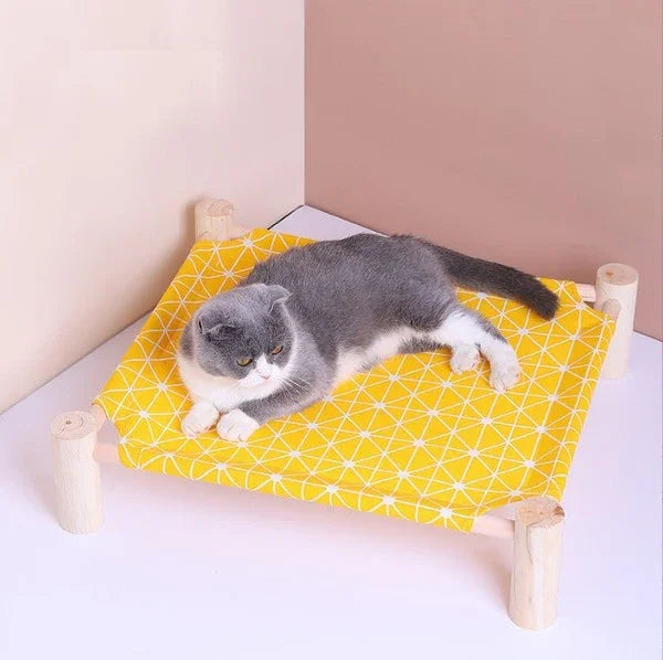 Cooling Cat and Dog Bed Breathable Summer Dog Wooden Bed Removable and Washable Beds for Small Dogs 54*11*47cm
