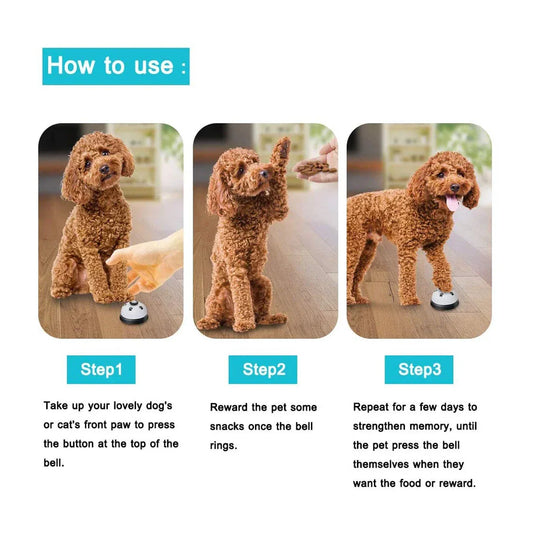 Cat Dog Feeding Dinner Bell Toy Pet Training Ring Bell Educational Toy Pet Training