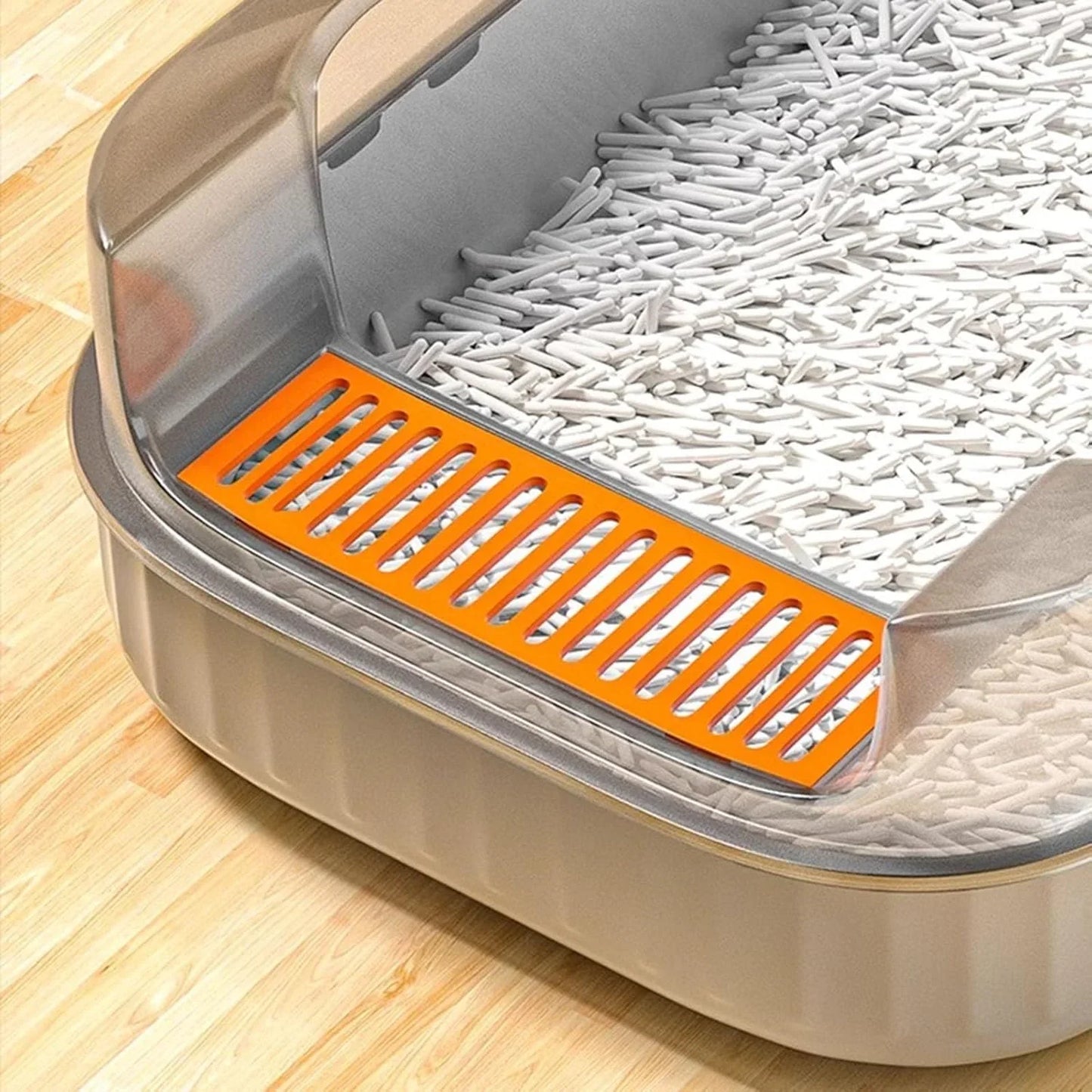 LHX Cat Litter Box Extra Large Fully Open Cat Toilet Semi-enclosed Cat Litter Box Suitable for Large and Multiple Cats Easy to Clean High Wall Side Cover Cat Litter Box 40 * 60 * 22cm,