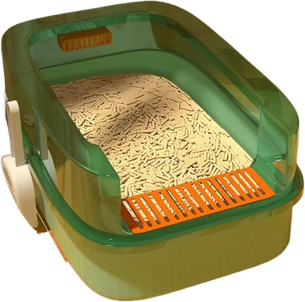 LHX Cat Litter Box Extra Large Fully Open Cat Toilet Semi-enclosed Cat Litter Box Suitable for Large and Multiple Cats Easy to Clean High Wall Side Cover Cat Litter Box 40 * 60 * 22cm,
