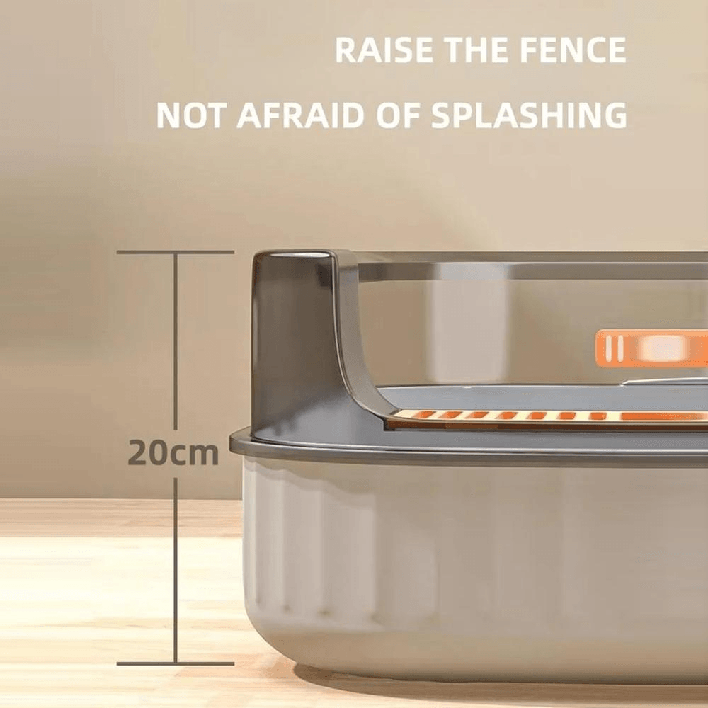 Large Capacity Cat Litter Box Semi-closed Sand Box for Cats Toilet Anti Splash Cat Tray