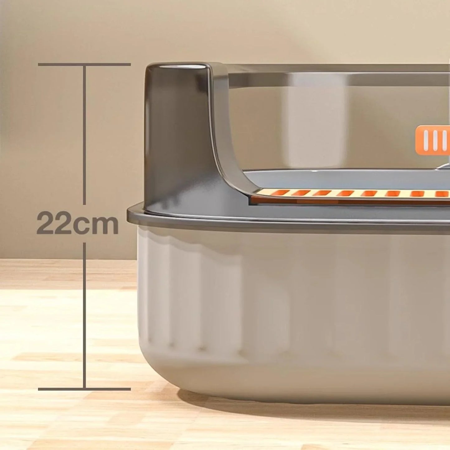 LHX Cat Litter Box Extra Large Fully Open Cat Toilet Semi-enclosed Cat Litter Box Suitable for Large and Multiple Cats Easy to Clean High Wall Side Cover Cat Litter Box 40 * 60 * 22cm,
