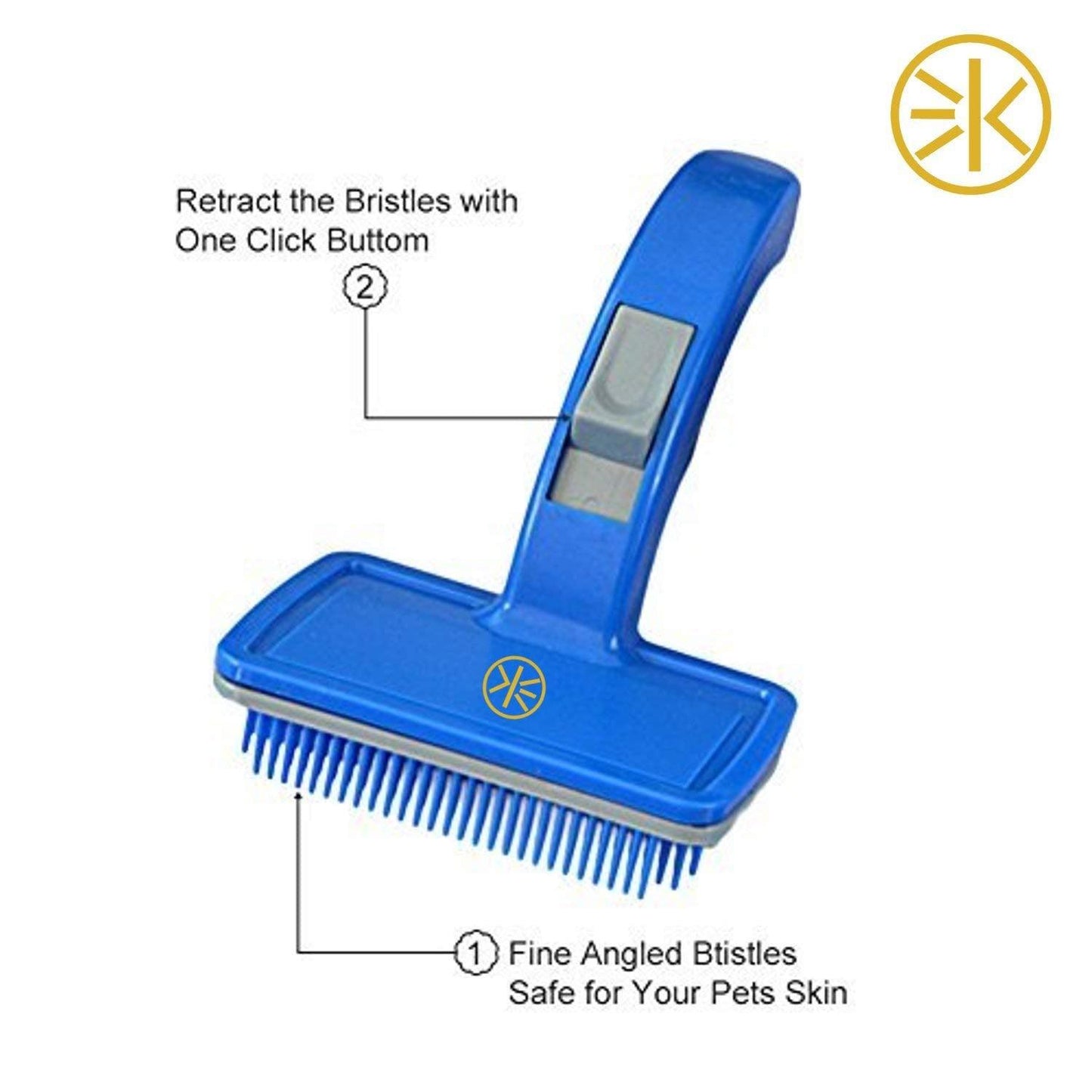Self-Cleaning Pet Grooming Brush - Press Button for Tangle-Free Fur for dog and cat (Large) Grooming Comb