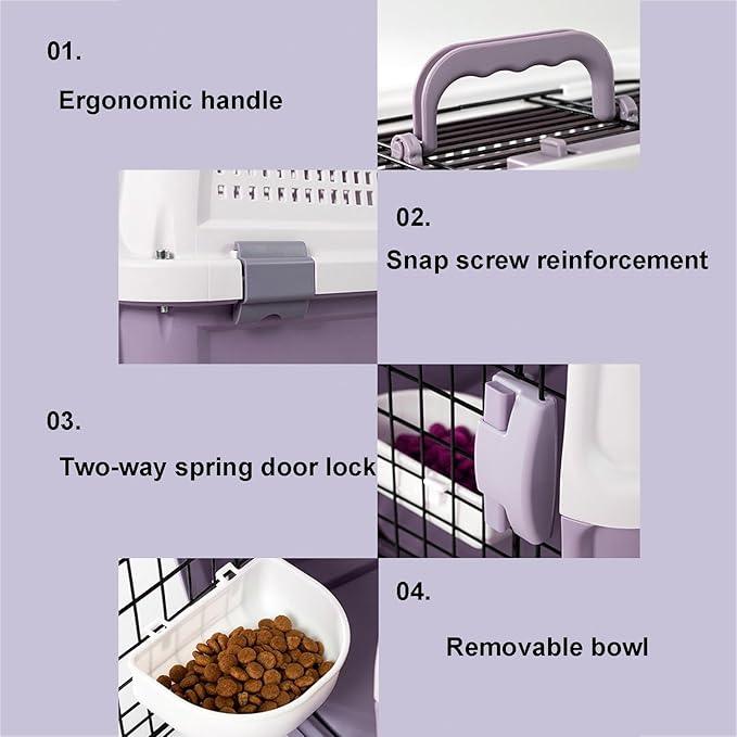 Hard-Sided Two-door Pet Carriers Ideal for Small Dogs, Cats & Other Small Animals Carry Cage