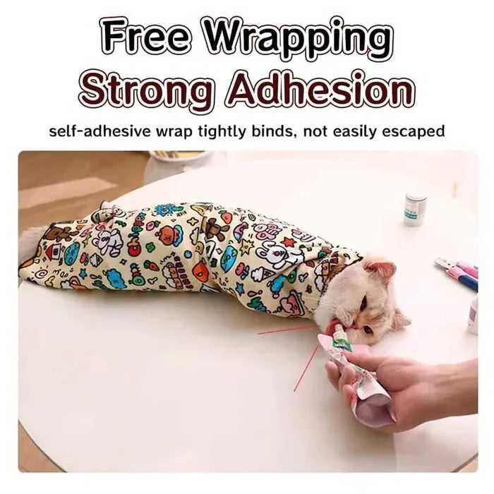 Cat Beauty Wrap - Pet Protective Cover - Cat Wrapping Cloth for Feeding, Scratch Prevention, Escape Protection, Cleaning Pet - Feline Grooming Towel