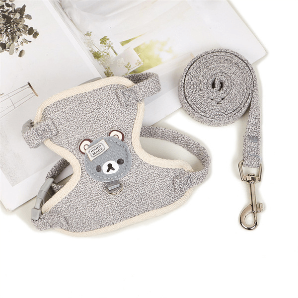 Panda Cartoon Design Vest Harness/ Body Belt with Leash for Pet Cat & Puppy